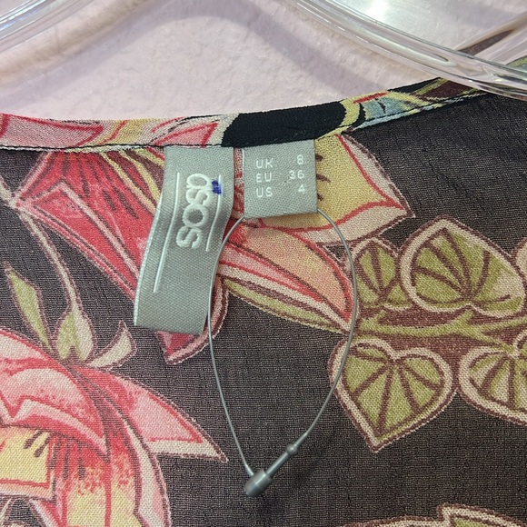 ASOS Floral Long Sleeve Boho Blouse. Size 4 - Picture 5 of 7